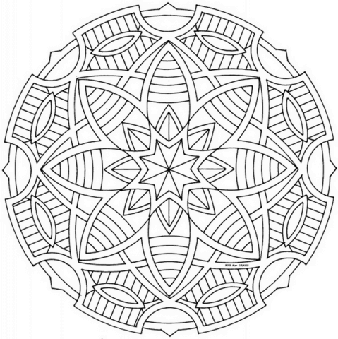 Celtic Mandala With Stars Coloring Page